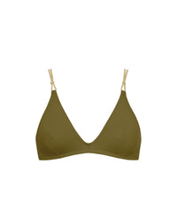 Haut de maillot triangle Gling - Croco & Doré