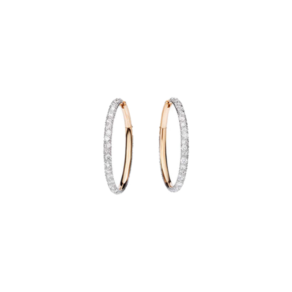 Boucles d'oreilles Tango en Or Rose 18K & Diamant Blanc