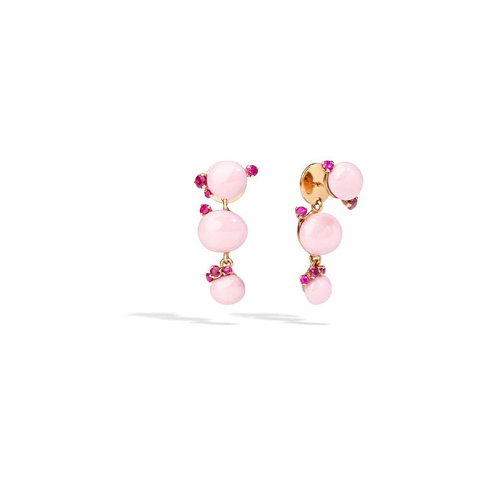 Boucles d'oreilles Capri Ceramica en Or Rose 18K & Rubis et Céramique