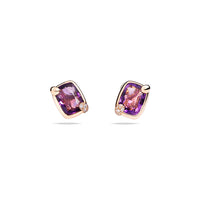 Boucles d'oreilles Ritratto en Or Rose 18K & Diamant Blanc et Améthyste