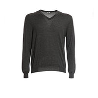 Pull en laine avec coudières check - Mid Grey Melange