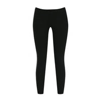Legging de coupe skinny avec panneaux en cuir - Black