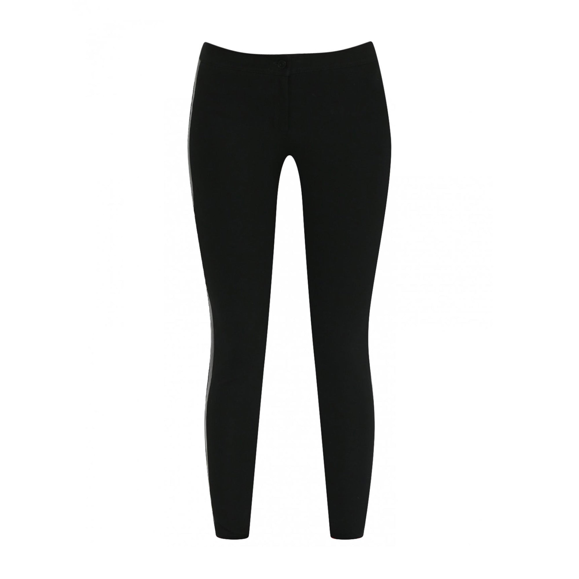 Legging de coupe skinny avec panneaux en cuir - Black