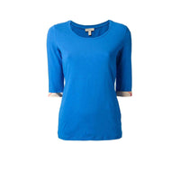 Haut en coton extensible avec bas de manche en check - Bright Opal