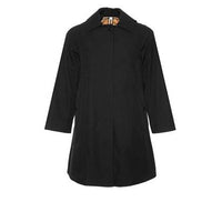 Manteau évasé en gabardine tropicale avec capuche amovible - Black