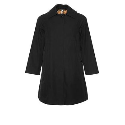 Manteau évasé en gabardine tropicale avec capuche amovible - Black