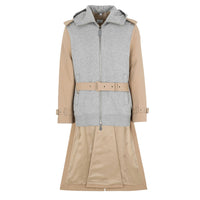 Trench déstructuré en coton et jersey - Soft Fawn