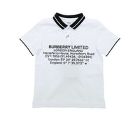 Polo en piqué de coton avec coordonnées géographiques - White