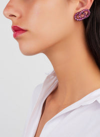 Boucles d'oreilles clips Tango en Or Rose 18K & Rhodolite et Grenat