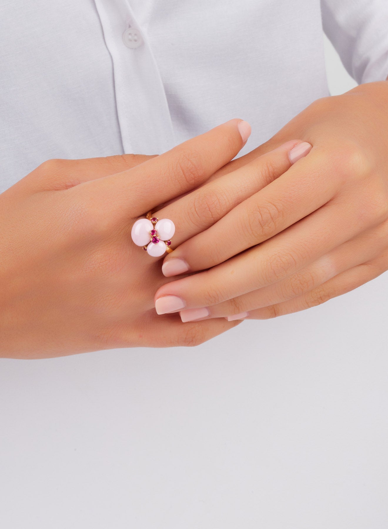 Bague Capri Ceramica en Or Rose 18K & Rubis et Céramique