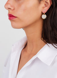 Mono boucle d'oreille Sabbia en Or Rose 18K & Diamant Gris et Saphir Bleu
