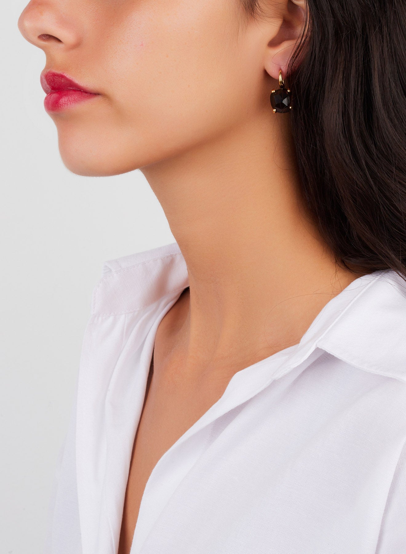 Boucles d'oreilles Lola en Or Rose 18K & Quartz Fumé