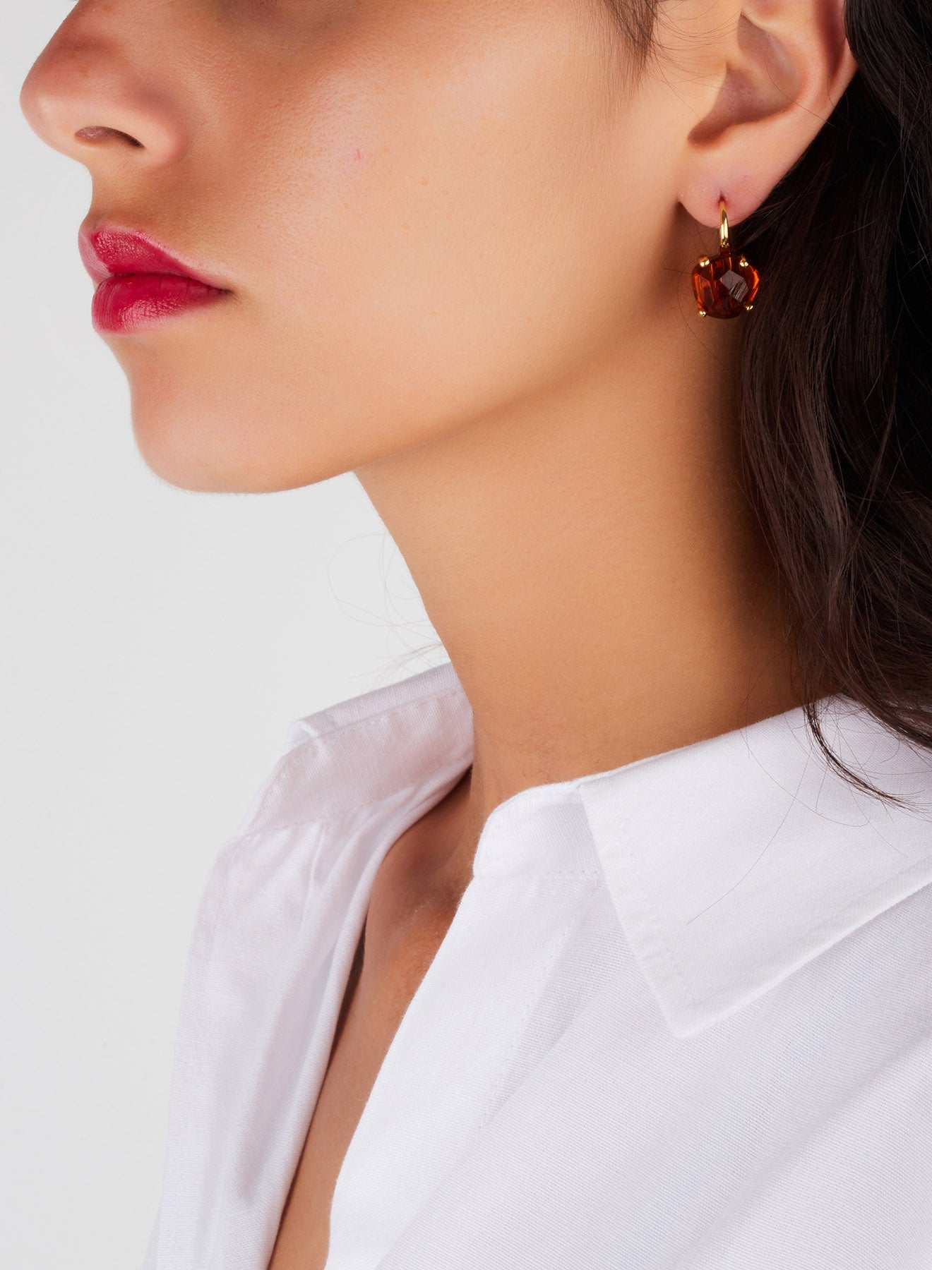 Boucles d'oreilles Lola en Or Rose 18K & Grenat