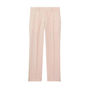 Pantalon de costume en sergé de laine à bandes check - Blush Pink