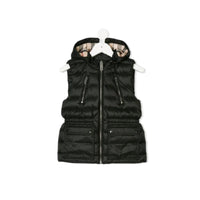 Veste sans manches rembourrée en duvet avec capuche amovible - Black