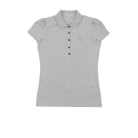 Polo avec patte à motif check - Light Grey Melange