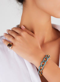 Bracelet Tango en Or Rose 18K & Zircon Bleue