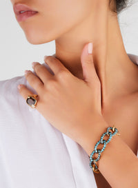 Bague Ritratto en Or Rose 18K, Diamant Blanc & Quartz Fumé