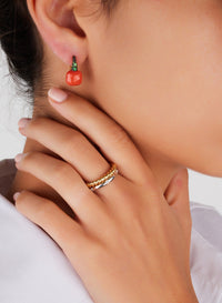 Bague Milano en Or Blanc & Rose 18K & Diamant Blanc