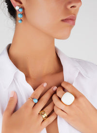 Boucles d'oreilles Capri Ceramica en Or Rose 18K & Améthyste et Céramique