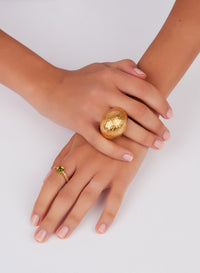 Bague M'Ama Non M'Ama en Or Rose 18K & Peridot et Diamant Brun