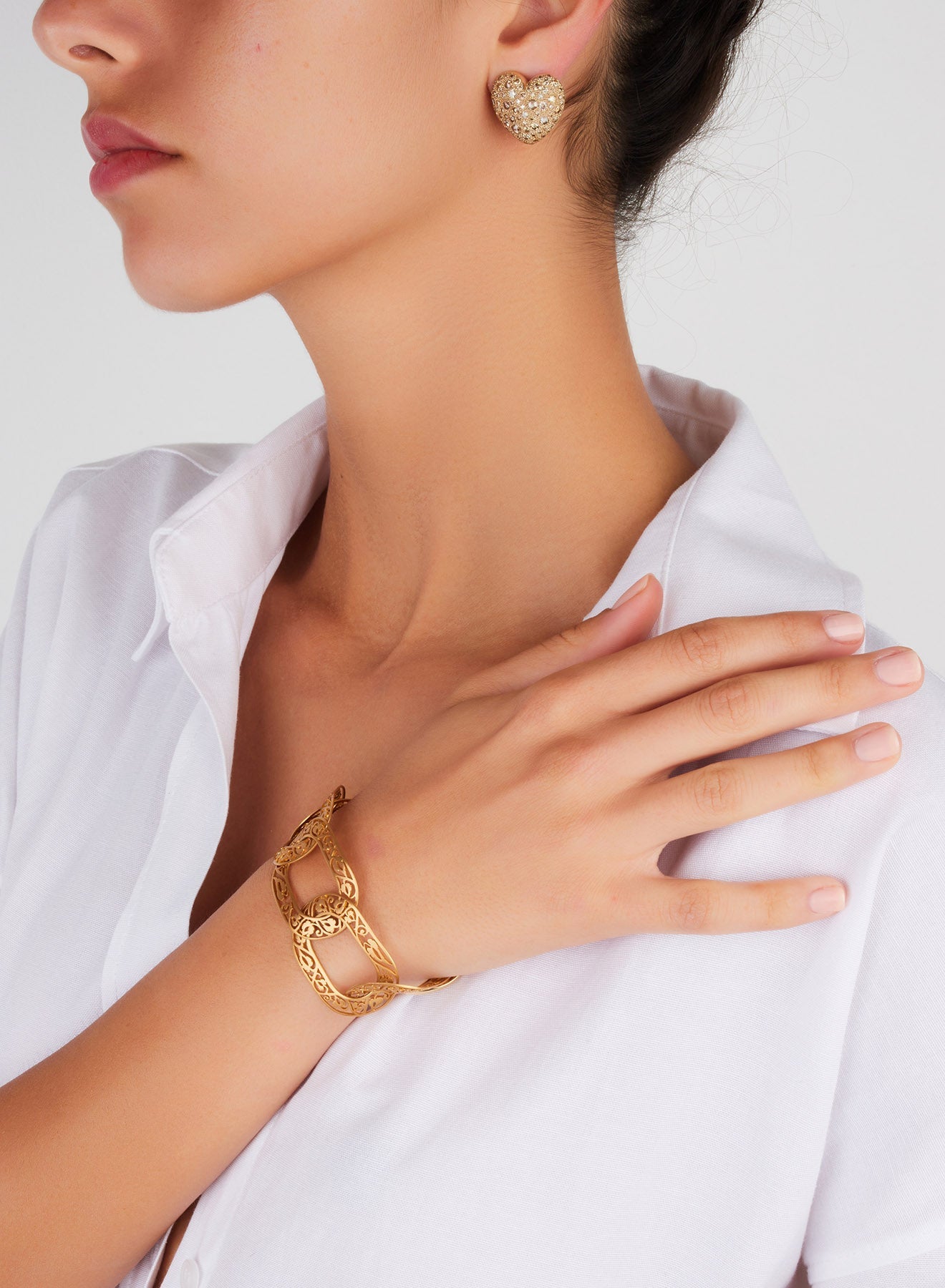 Bracelet Arabesque en Or Rose & Blanc 18K