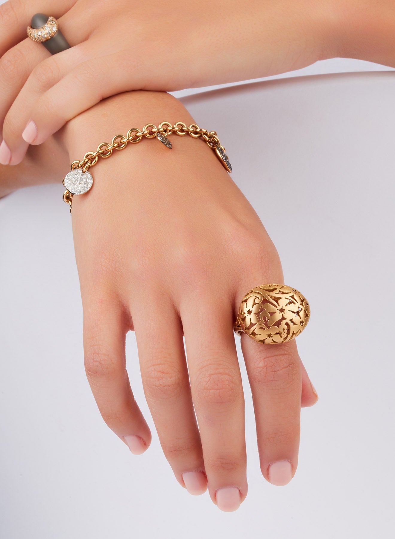 Bracelet Sabbia en Or Rose 18K & Diamant Marron