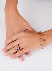 Bracelet M'Ama Non M'Ama en Or Rose 18K & Grenat et Diamant Blanc