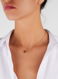 Collier M'Ama Non M'Ama en Or Rose 18K & Améthyste et Grenat tsavorite