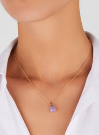Collier Capri en Or Rose 18K & Pierre de Jade lavande et Améthyste