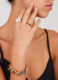 Bague Capri Ceramica en Or Rose 18K & Grenat tsavorite et Céramique