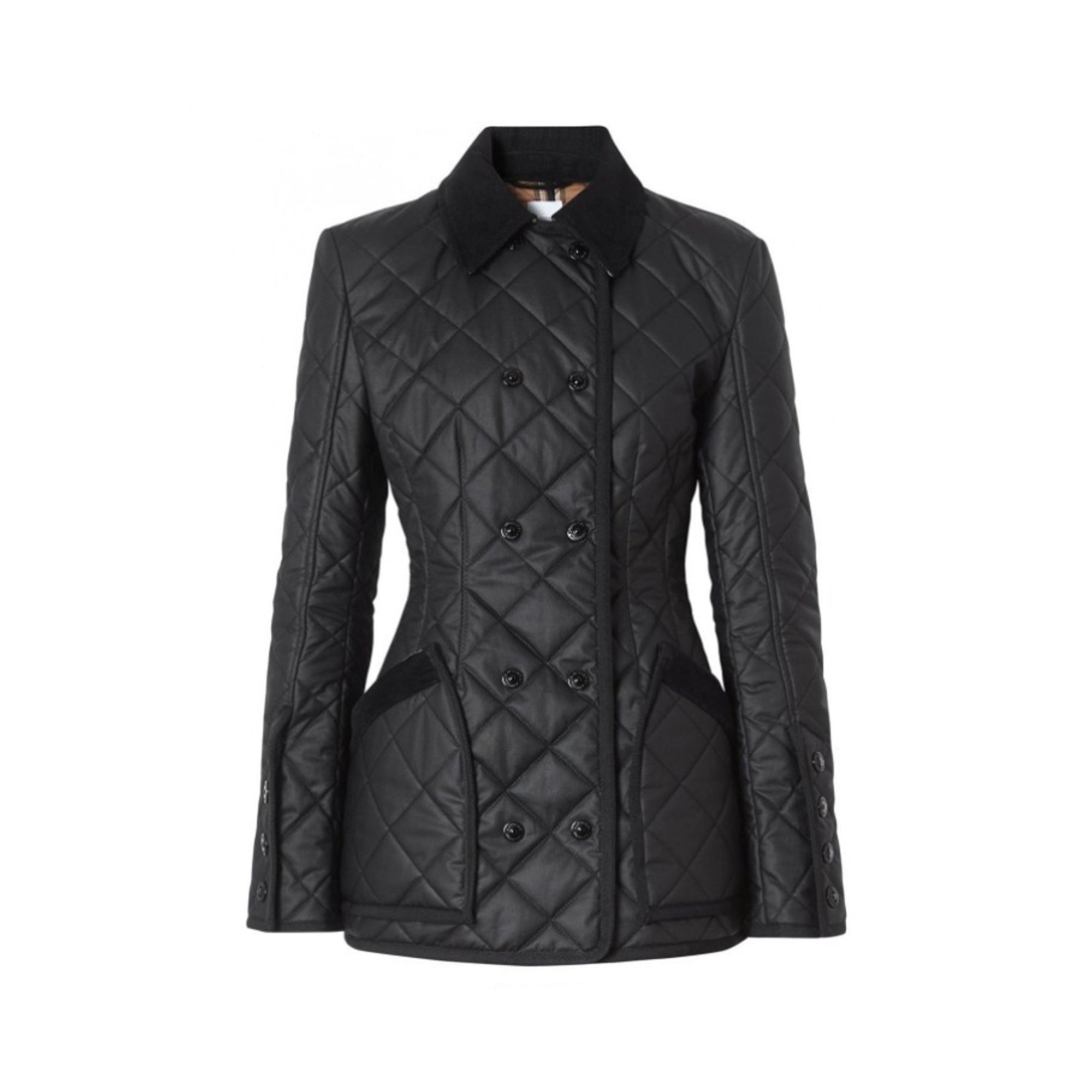 Veste d'équitation matelassée en coton ciré - Black