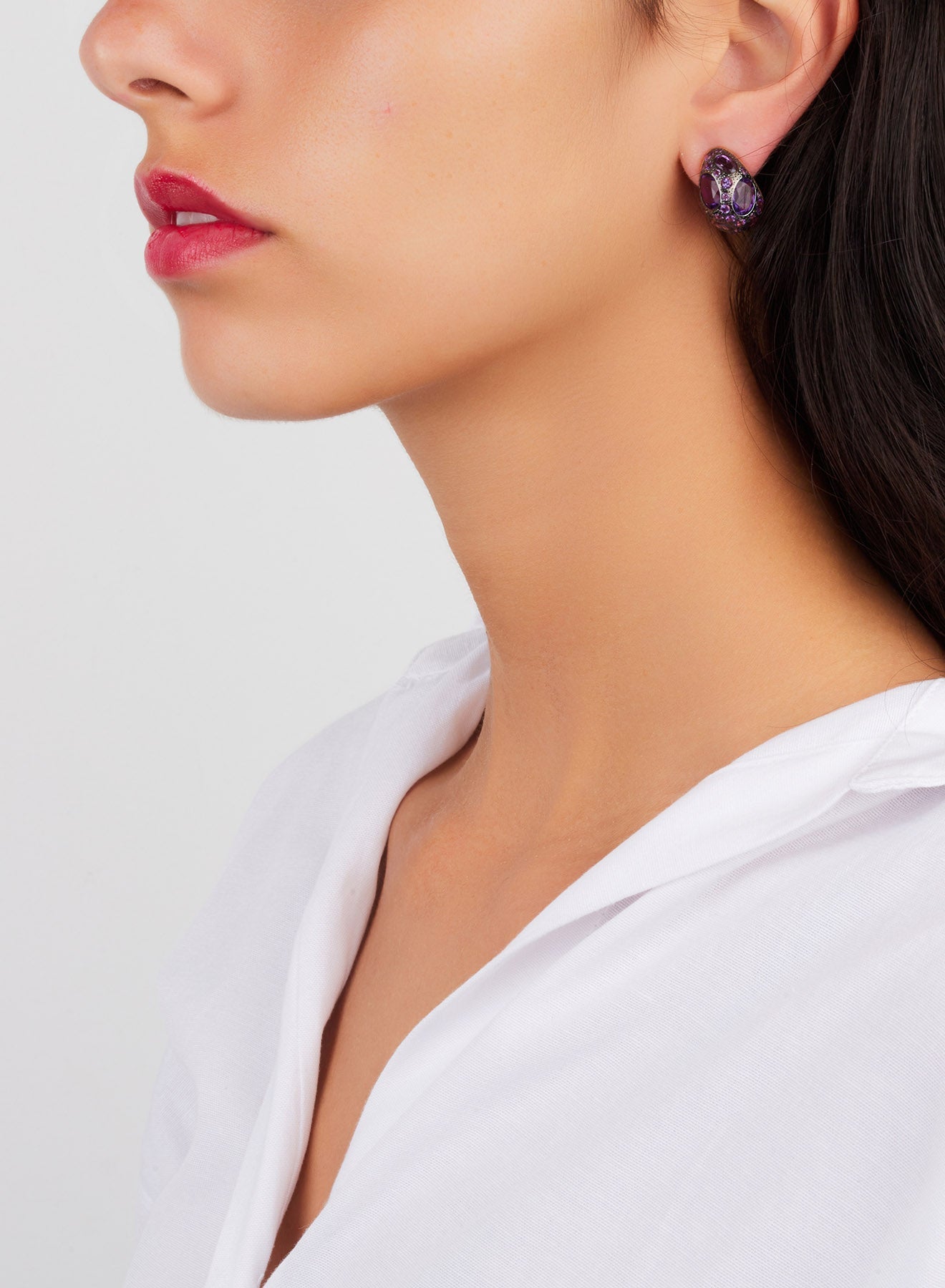Boucles d'oreilles Tabou en Or Rose 18K & Améthyste