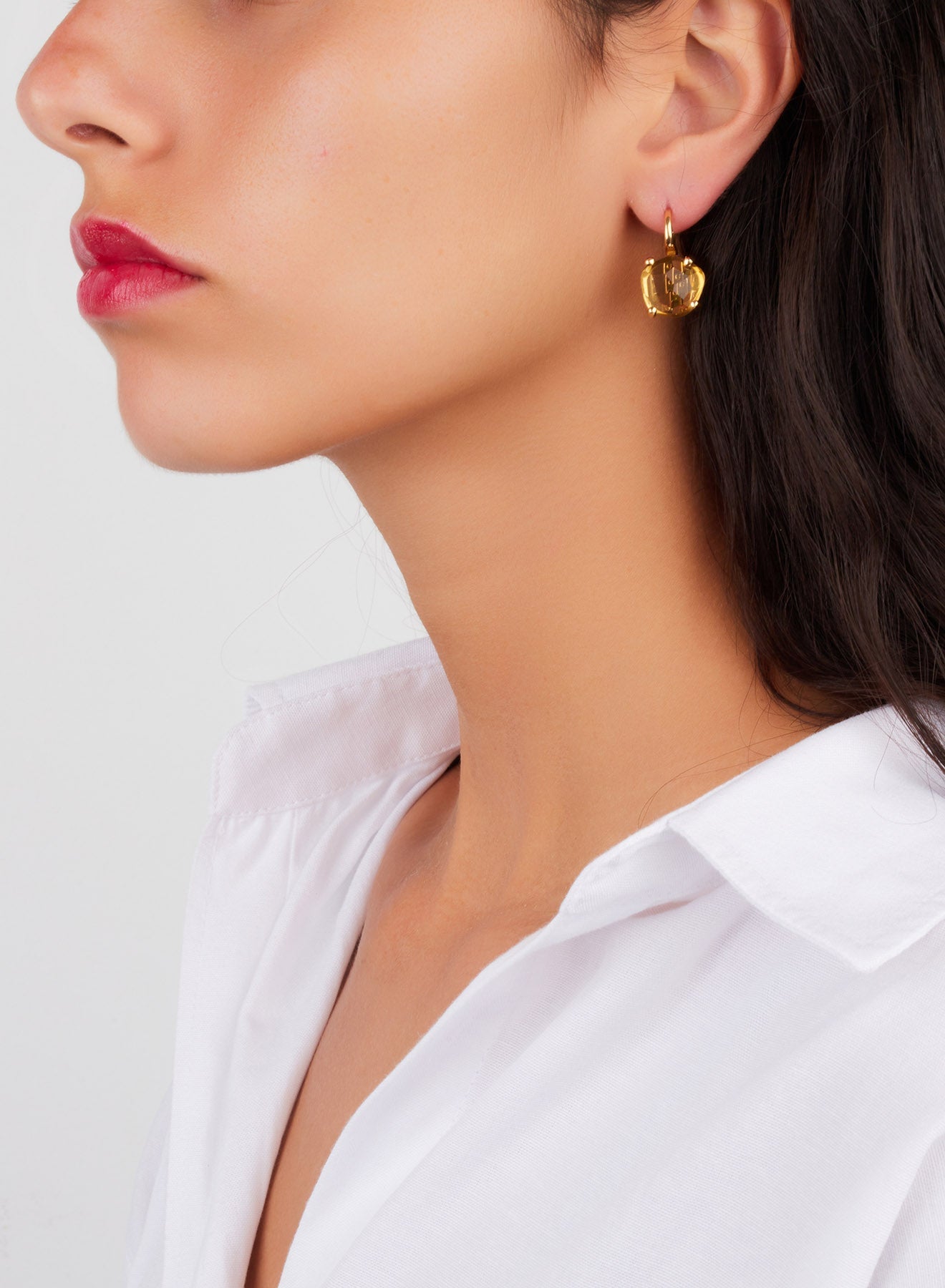 Boucles d'oreilles Lola en Or Rose 18K & Quartz et Citrine