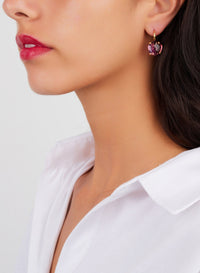 Boucles d'oreilles Lola en Or Rose 18K & Améthyste