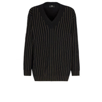Pull col v en cachemire - Noir