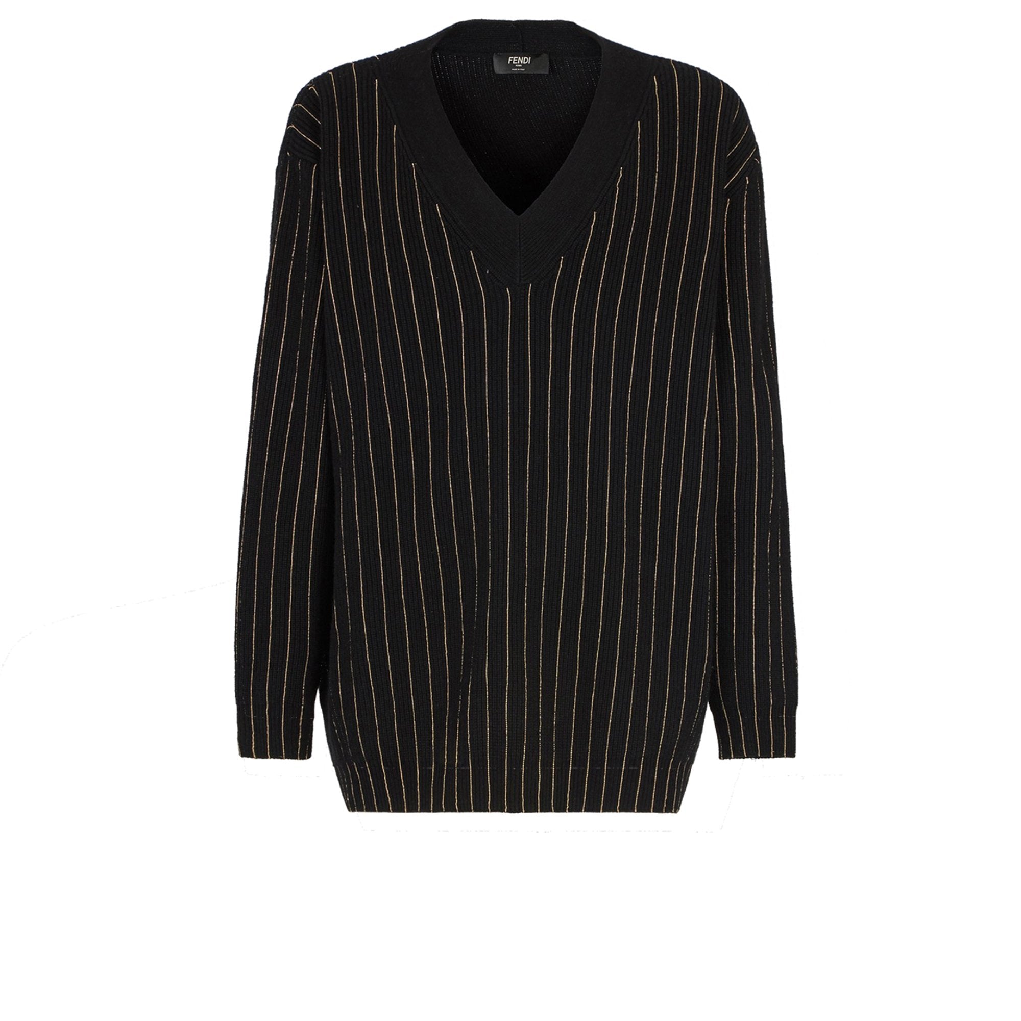 Pull col v en cachemire - Noir