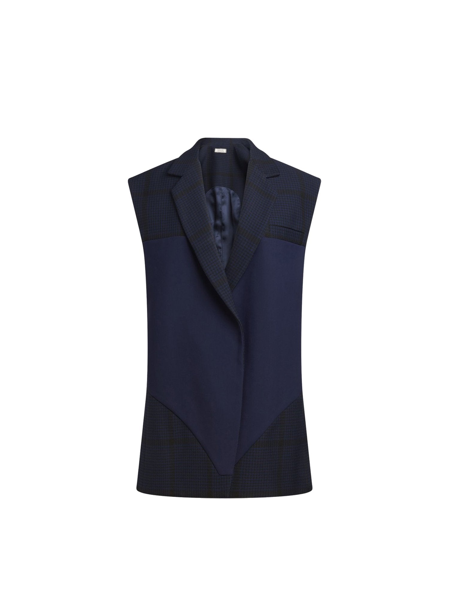 Veste de costume sans manches en check natté - Check Bicolore