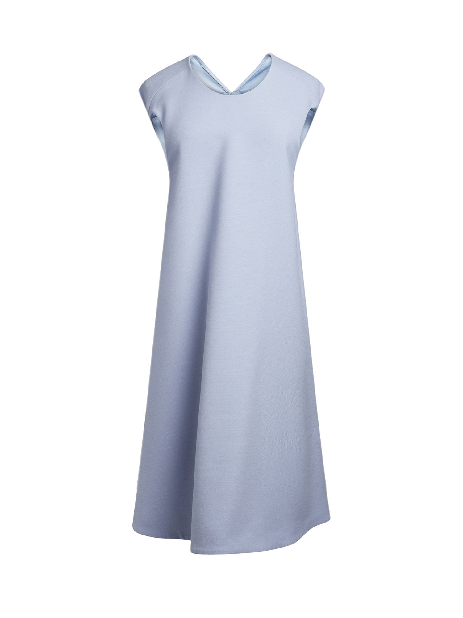 Robe cape gabardine en laine - Bleu Clair