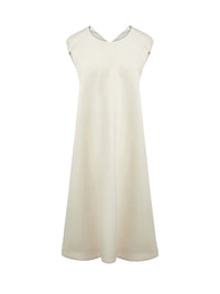 Robe cape en gabardine de laine - Naturel