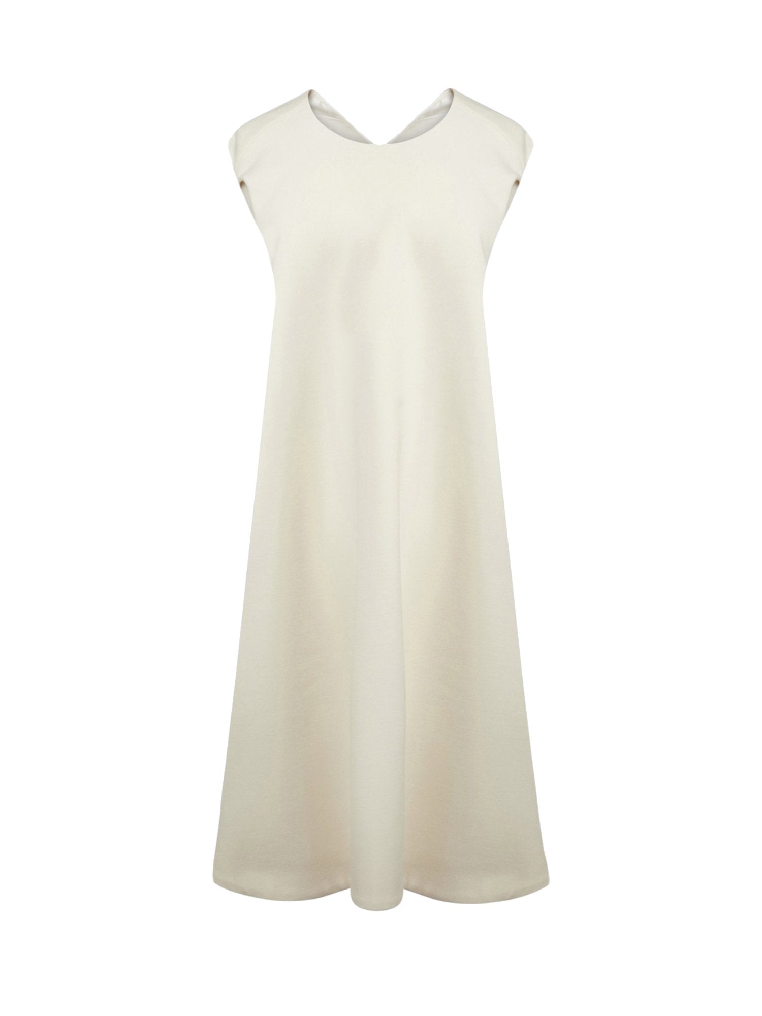 Robe cape en gabardine de laine - Naturel