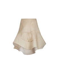 Top bustier en gazar natté - Beige
