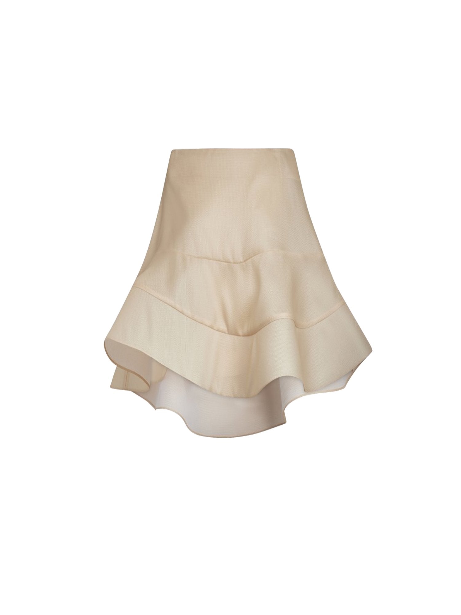 Top bustier en gazar natté - Beige