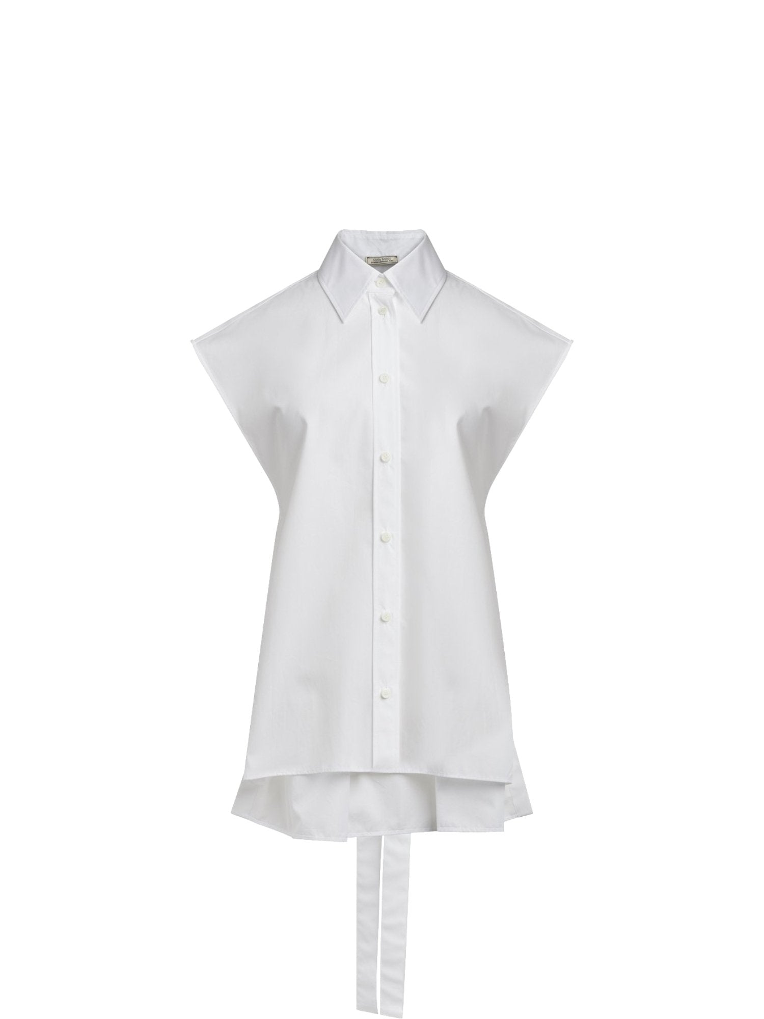 Top sans manche en popeline de coton - Blanc