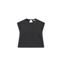 Top sans manche en gabardine - Noir