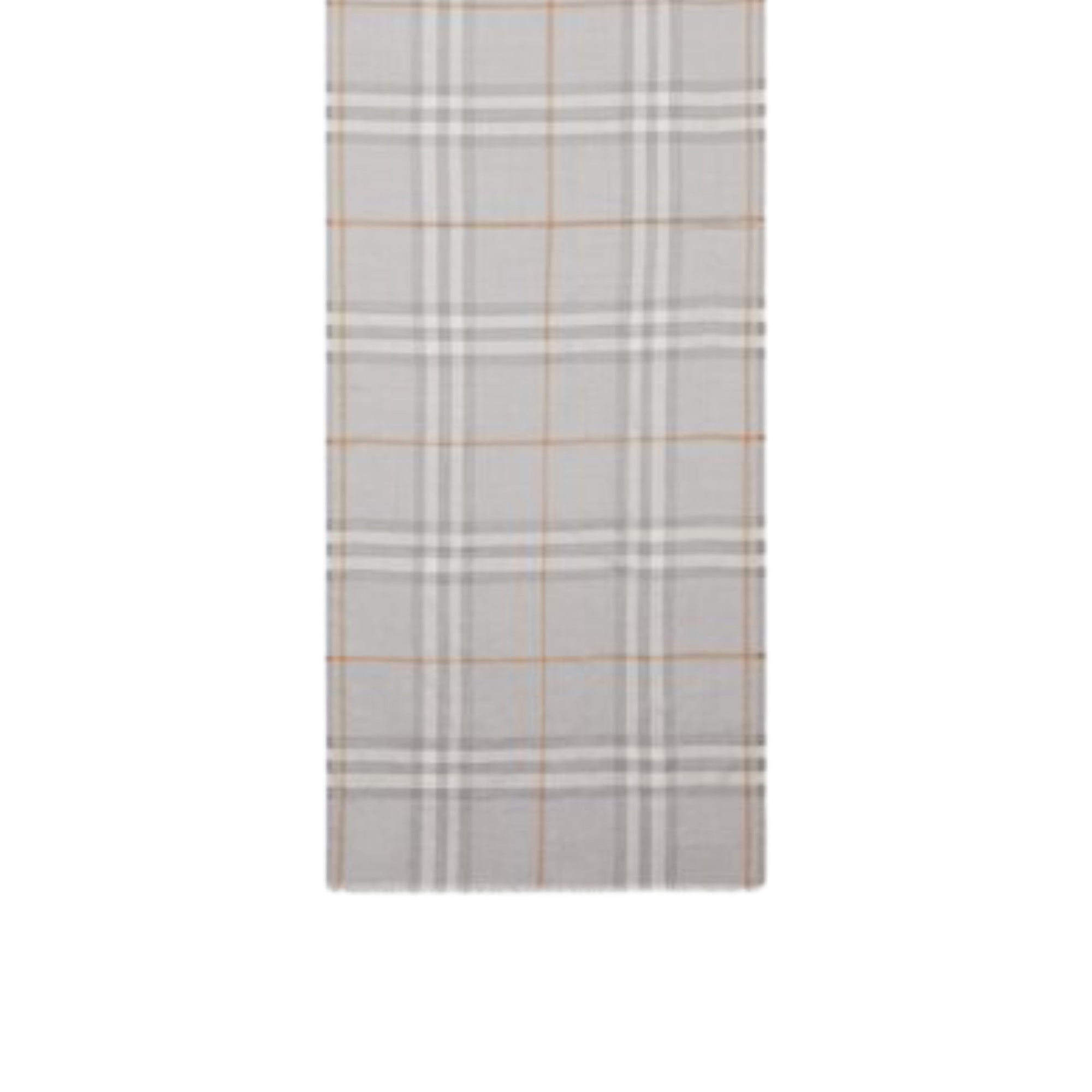 Écharpe légère en laine et soie check - Light Grey