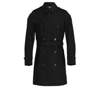 Trench-coat mi-long en gabardine de coton - Black